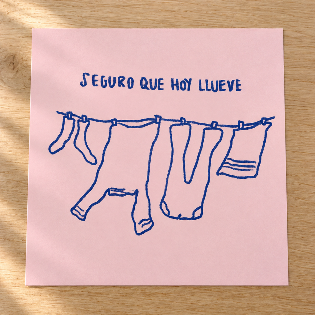 Lámina impresa sobre una mesa, sin marco